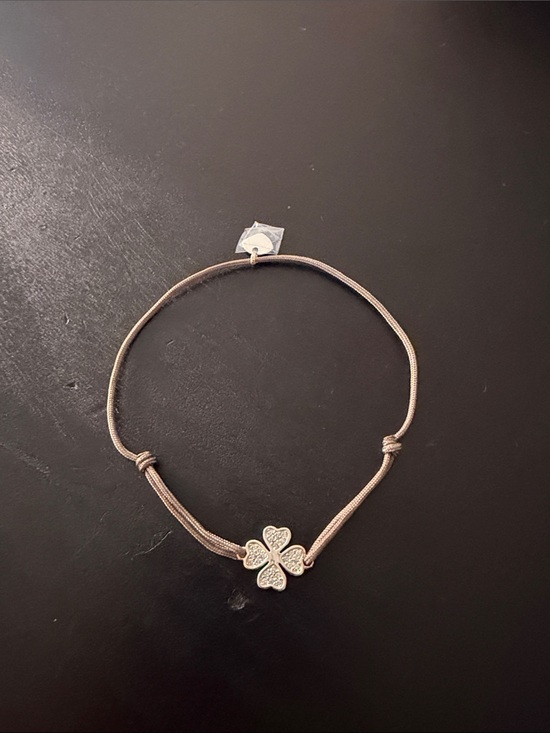 Thomas Sabo Jewelry - Four-Leaf Clover Adjustable Taupe Cord Bracelet